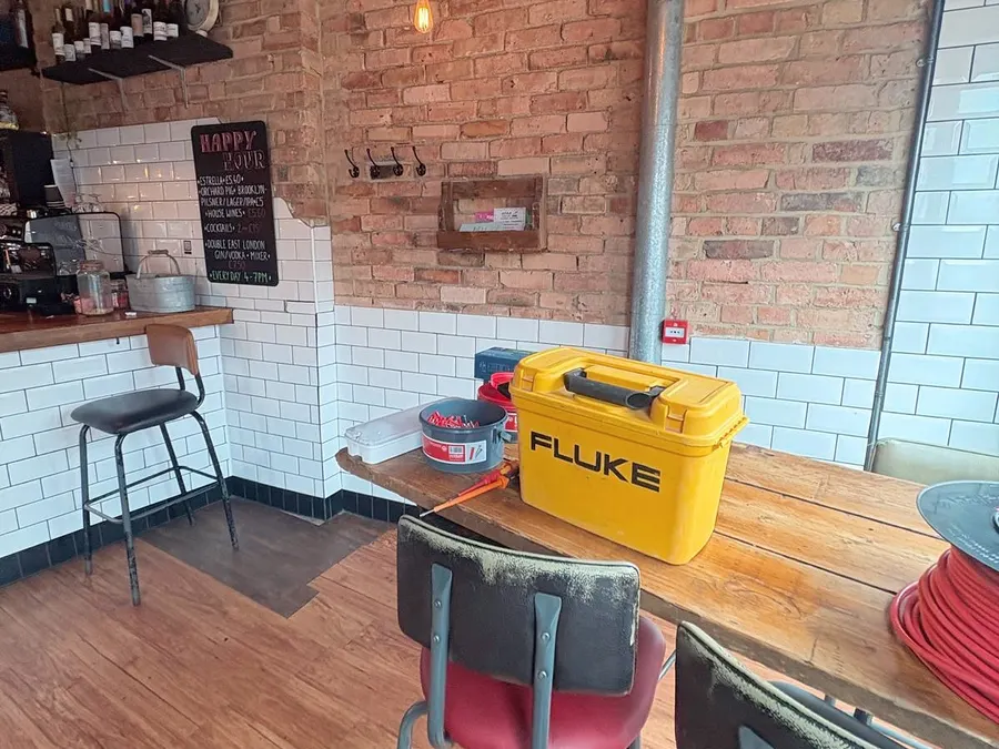 Another frame from the Camden Bar — smoke alarms & emergency lighting post