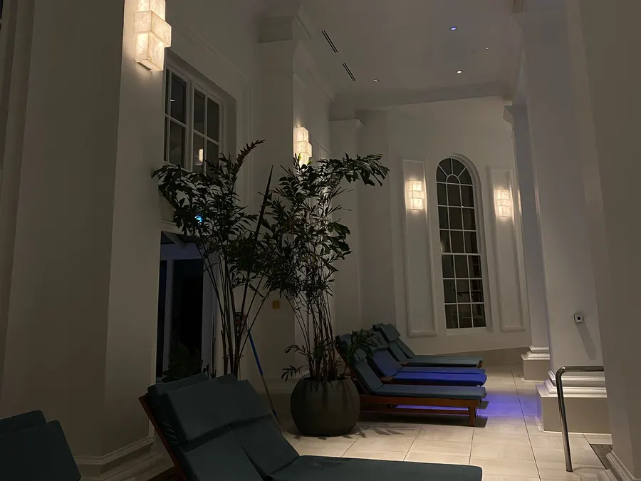 Another frame from the Chewton Glen spa — electrical installation & pool lighting post
